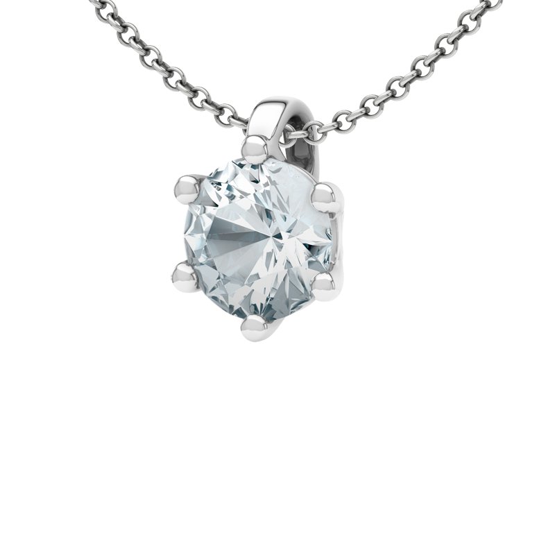 Aquamarin Sterlingsilberhalskette Sassari, Sterlingsilber 925, von vorn