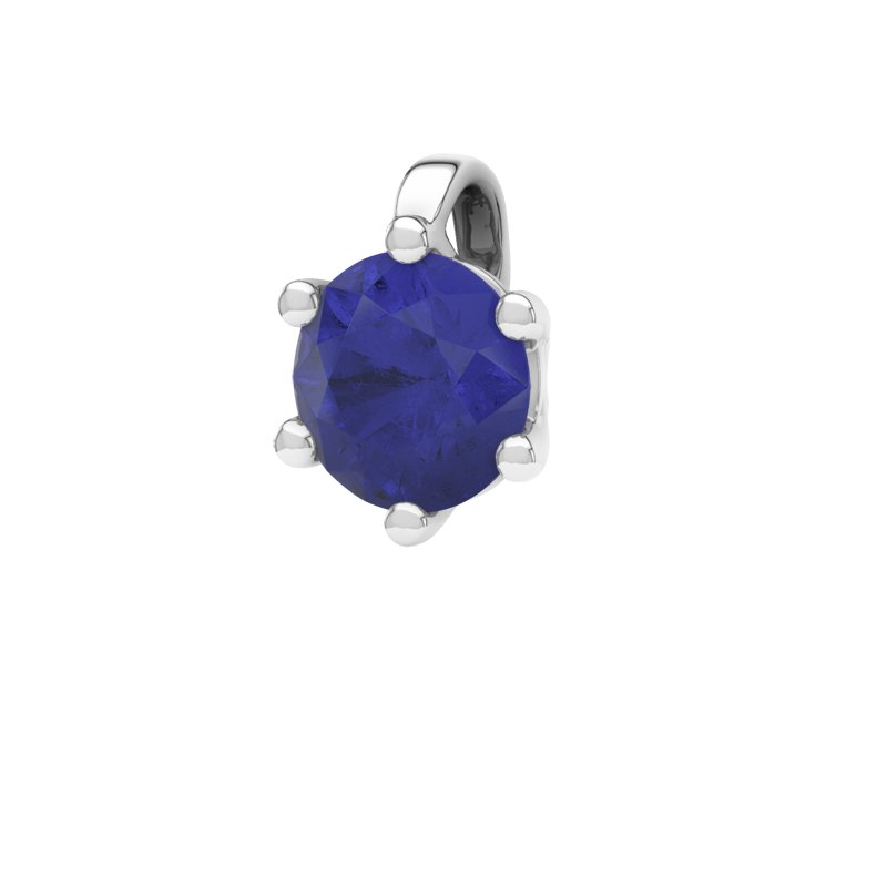 Blauer Saphir Sterlingsilberhalskette Sassari, Sterlingsilber 925, von vorn