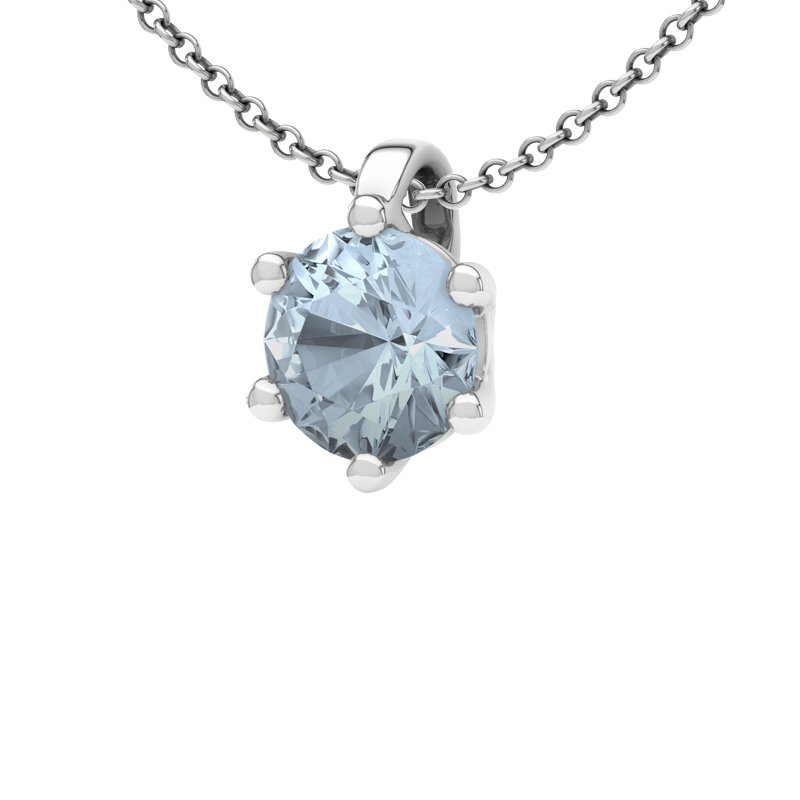 Blauer Topas Sterlingsilberhalskette Sassari, Sterlingsilber 925, von vorn