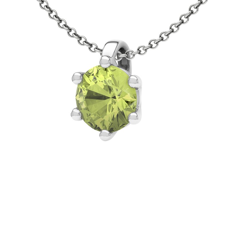 Peridot Sterlingsilberhalskette Sassari, Sterlingsilber 925, von vorn