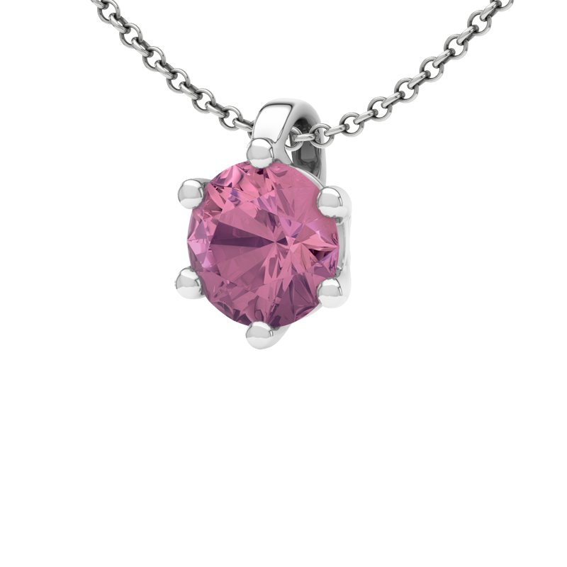Pinker Turmalin Sterlingsilberhalskette Sassari, Sterlingsilber 925, von vorn