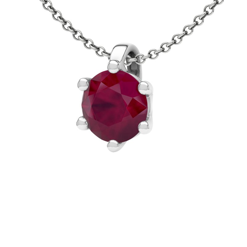 Rubin Sterlingsilberhalskette Sassari, Sterlingsilber 925, von vorn