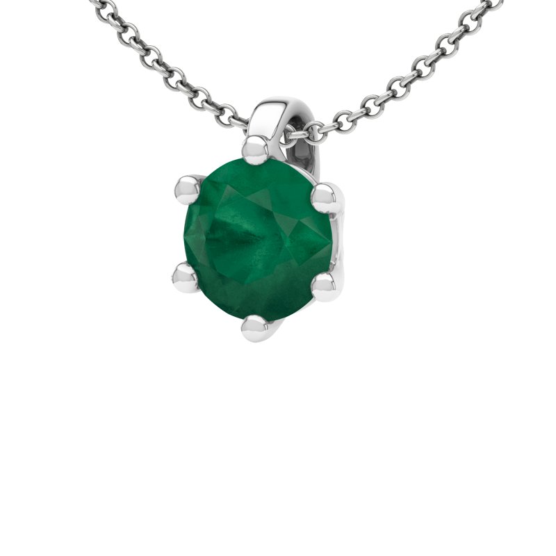 Smaragd Sterlingsilberhalskette Sassari, Sterlingsilber 925, von vorn