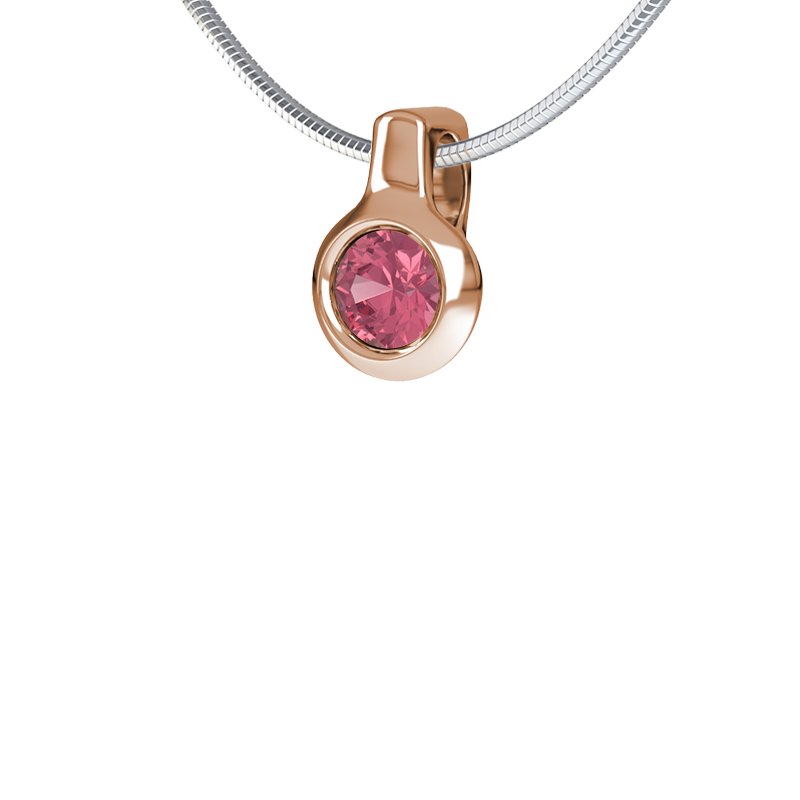 Rubin Rotgoldhalskette Sevilla, Rotgold 585, von vorn