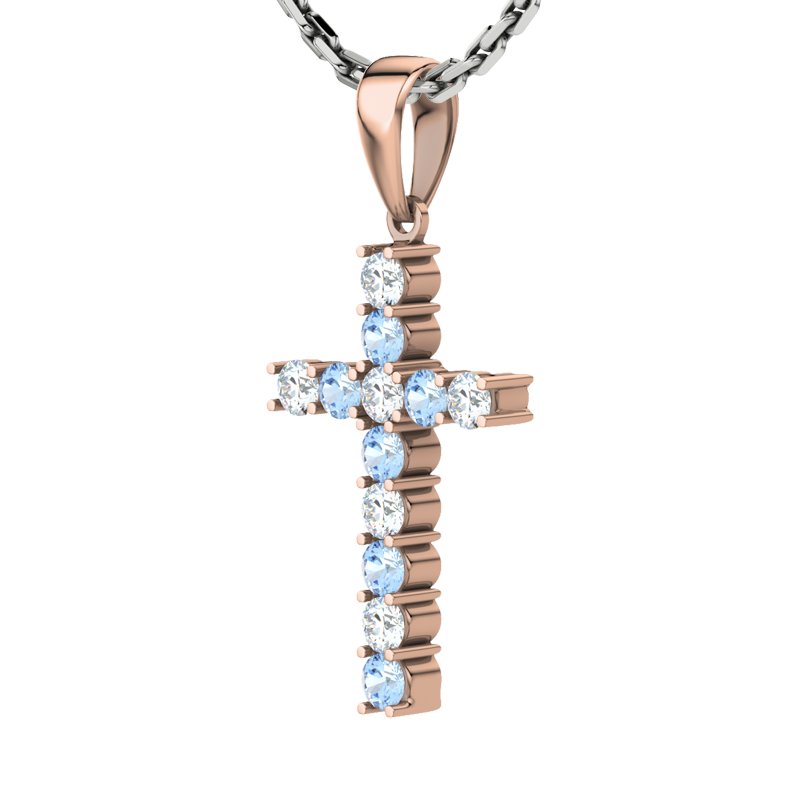 Diamanthalskette Shelly, Rotgold 750, von vorn