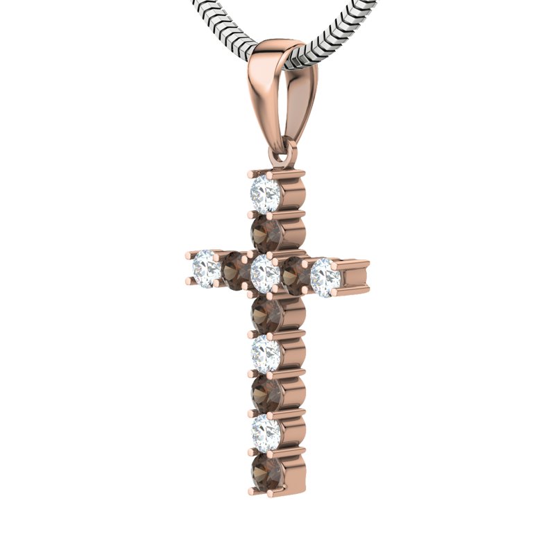 Diamanthalskette Shelly, Rotgold 750, von vorn