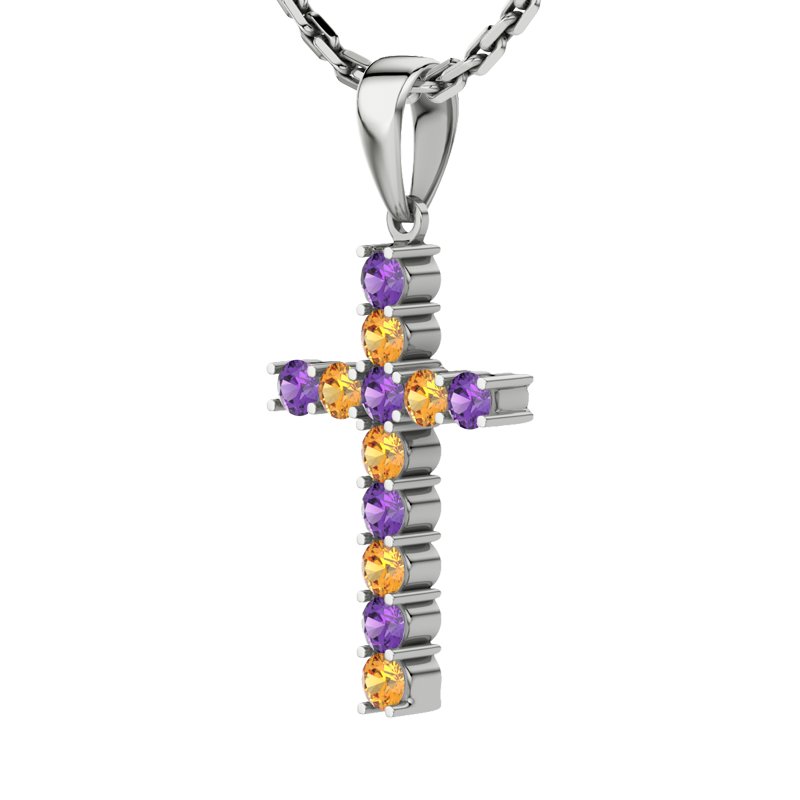 Amethyst Sterlingsilberhalskette Shelly, Sterlingsilber 925, von vorn
