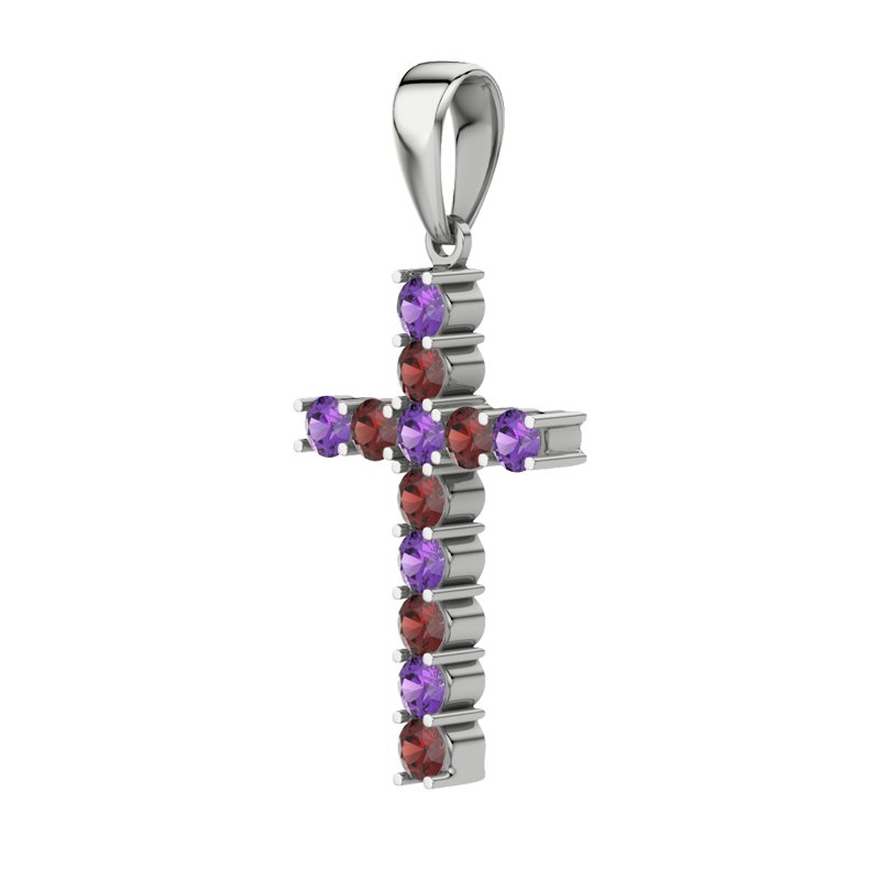 Amethyst Sterlingsilberhalskette Shelly, Sterlingsilber 925, von vorn