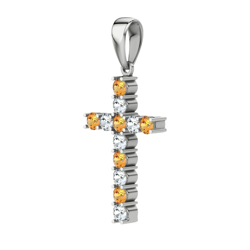 Citrin Sterlingsilberhalskette Shelly, Sterlingsilber 925, von vorn