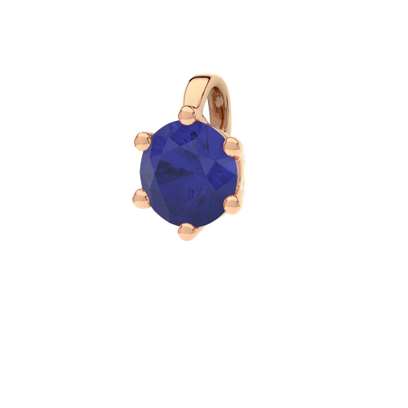 Blauer Saphir Rotgoldhalskette Siena, Rotgold 750, von vorn