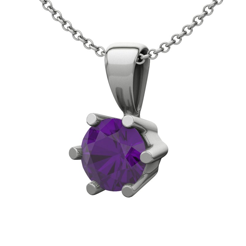 Amethyst Sterlingsilberhalskette Siero, Sterlingsilber 925, von vorn