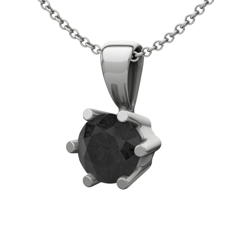 Diamant Schwarz Sterlingsilberhalskette Siero, Sterlingsilber 925, von vorn
