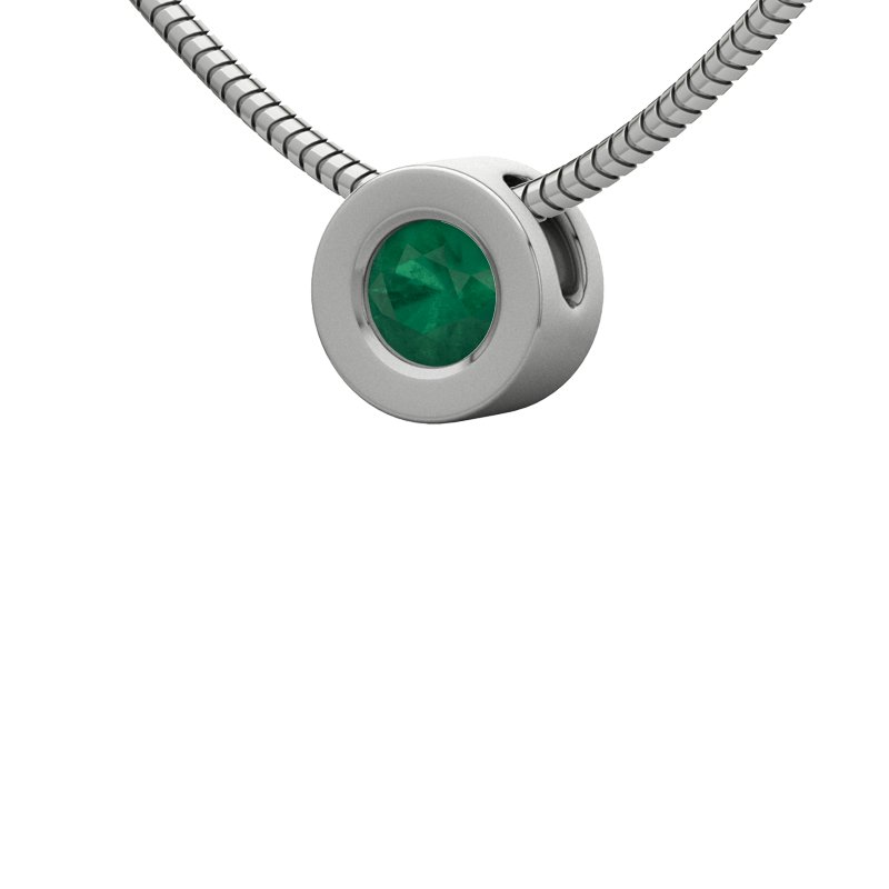 Smaragd Sterlingsilberhalskette Singapur, Sterlingsilber 925, von vorn