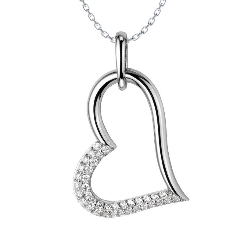 Diamanthalskette Sophia, Weißgold 585, von vorn