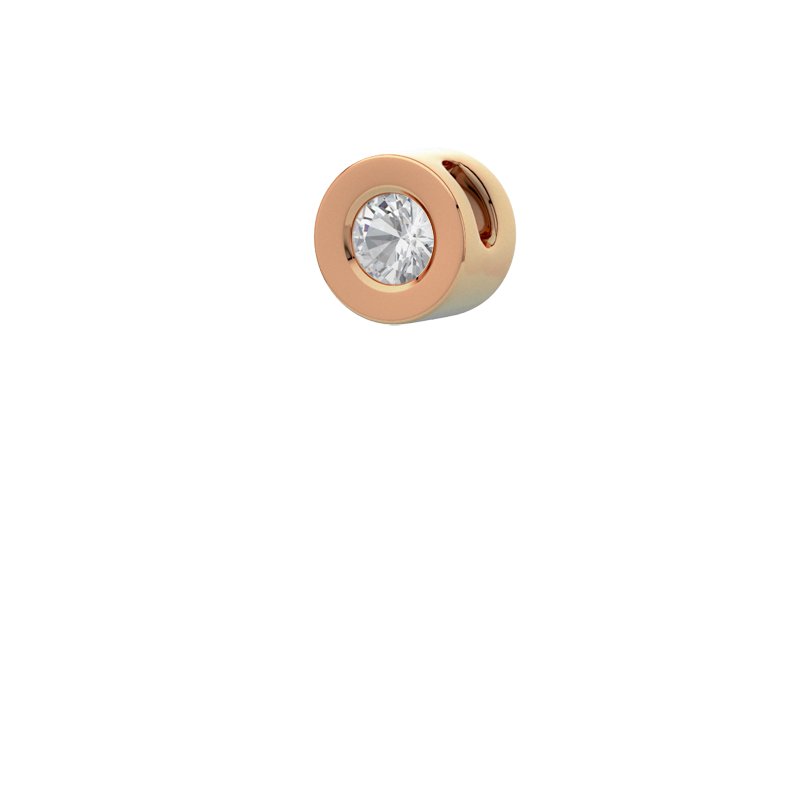 Zirkonia Rotgoldhalskette Sri Lanka, Rotgold 585, von vorn