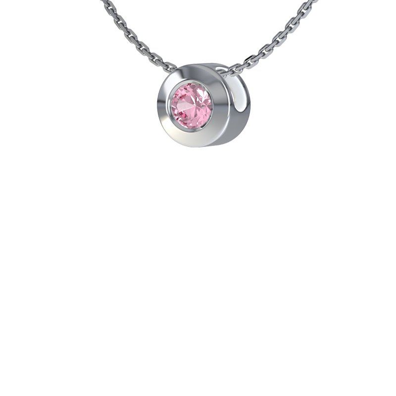 Pinker Turmalin Sterlingsilberhalskette St. Martin, Sterlingsilber 925, von vorn