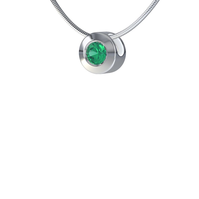 Smaragd Sterlingsilberhalskette St. Martin, Sterlingsilber 925, von vorn
