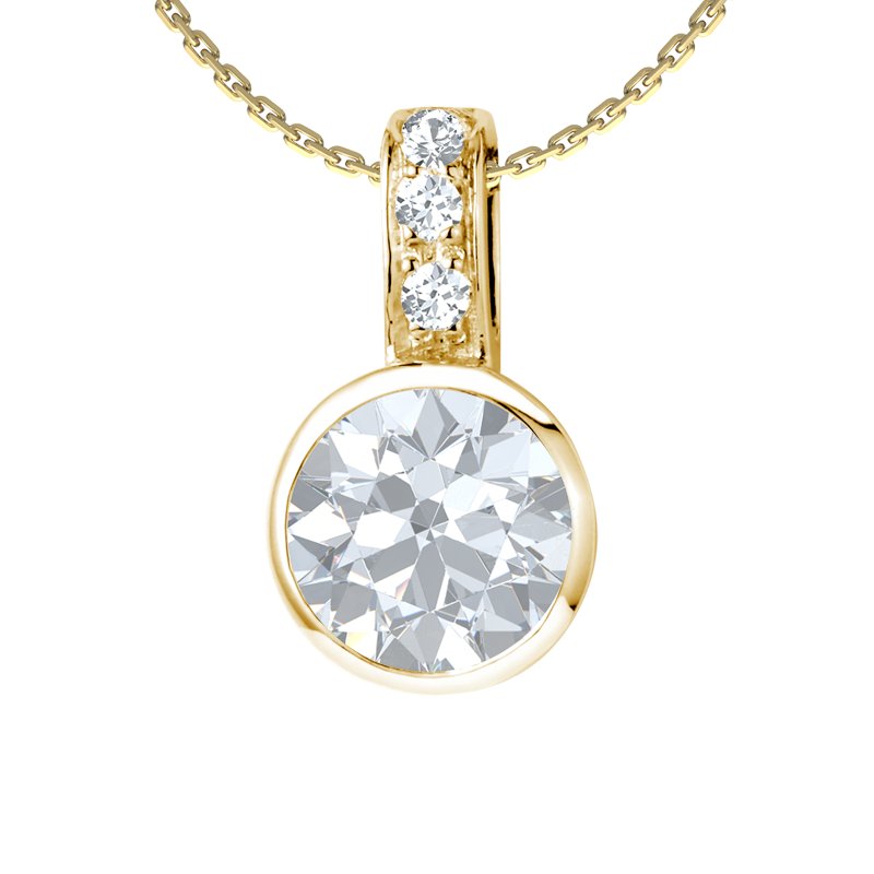 Diamanthalskette Stacy, Gelbgold 585, von vorn