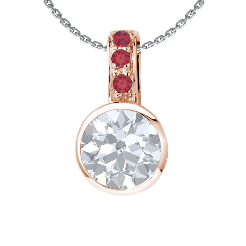 Diamanthalskette Stacy, Rotgold 750, von vorn
