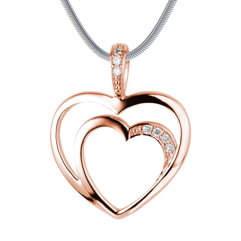 Diamanthalskette Tilly, Rotgold 585, von vorn