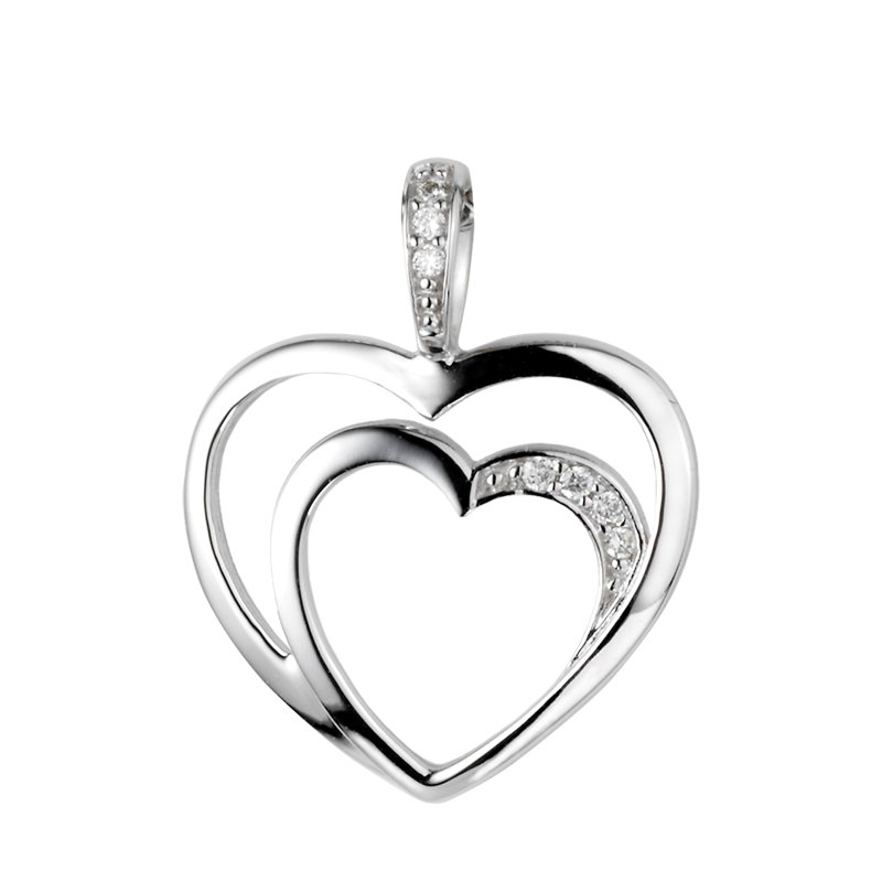 Diamanthalskette Tilly, Weißgold 750, von vorn