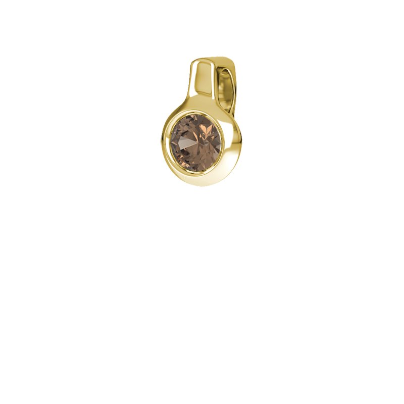 Rauchquarz Gelbgoldhalskette Tivoli, Gelbgold 375, von vorn