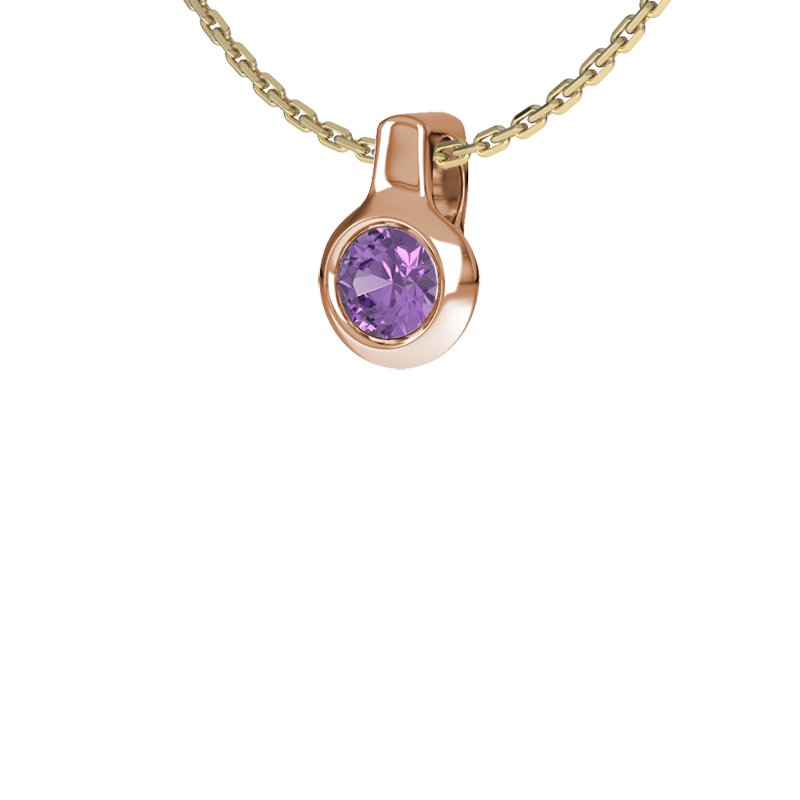 Amethyst Rotgoldhalskette Tivoli, Rotgold 585, von vorn