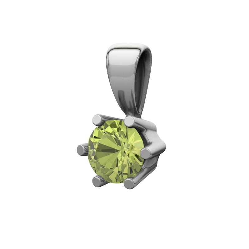Peridot Weißgoldhalskette Toledo, Weißgold 375, von vorn