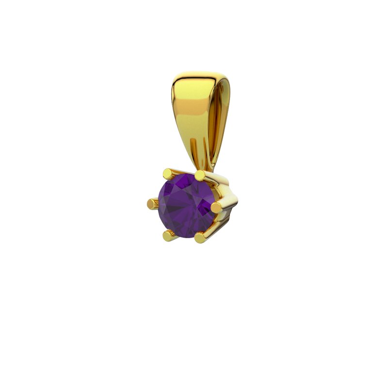 Amethyst Gelbgoldhalskette Toulouse, Gelbgold 585, von vorn