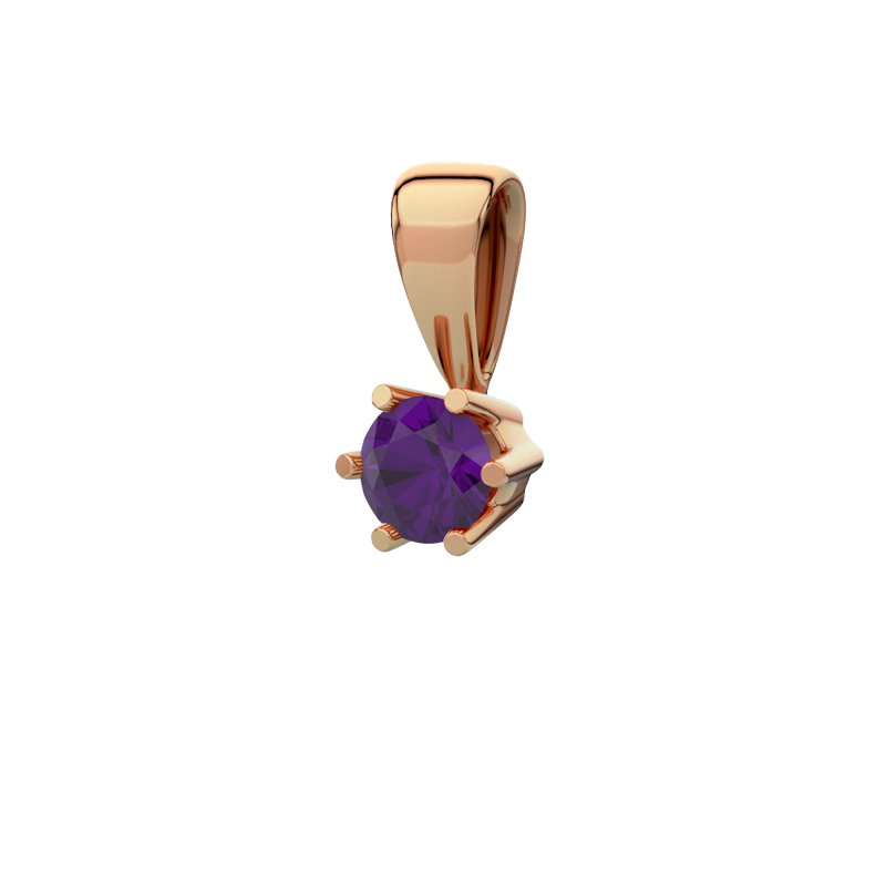 Amethyst Rotgoldhalskette Toulouse, Rotgold 585, von vorn