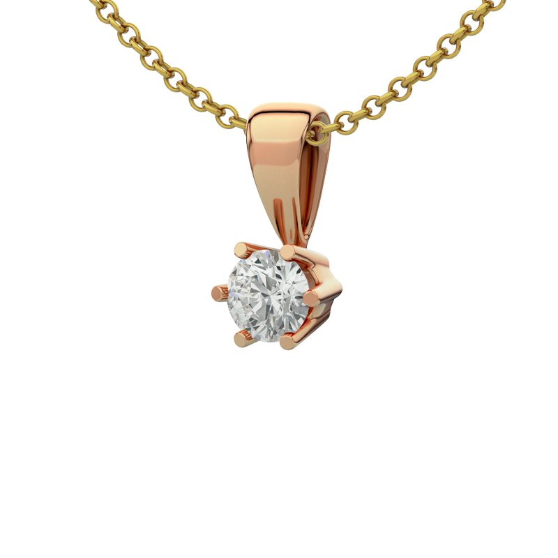 Diamanthalskette Toulouse, Rotgold 750, von vorn
