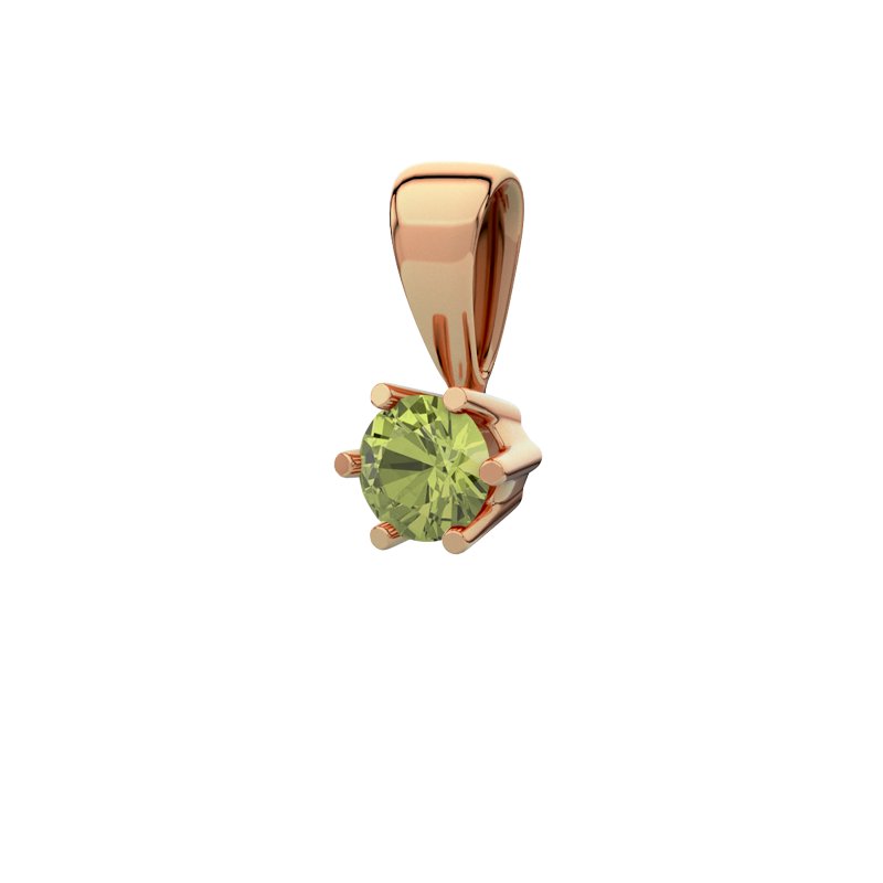 Peridot Rotgoldhalskette Toulouse, Rotgold 585, von vorn