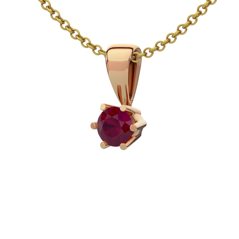 Rubin Rotgoldhalskette Toulouse, Rotgold 750, von vorn