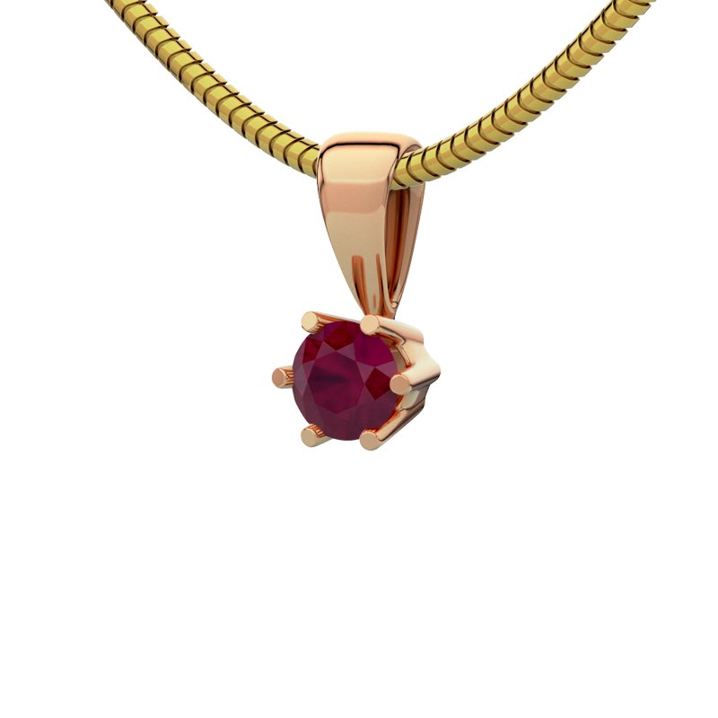 Rubin Rotgoldhalskette Toulouse, Rotgold 585, von vorn