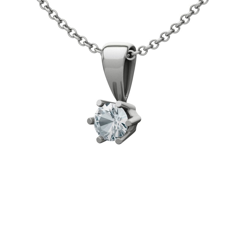 Aquamarin Sterlingsilberhalskette Toulouse, Sterlingsilber 925, von vorn