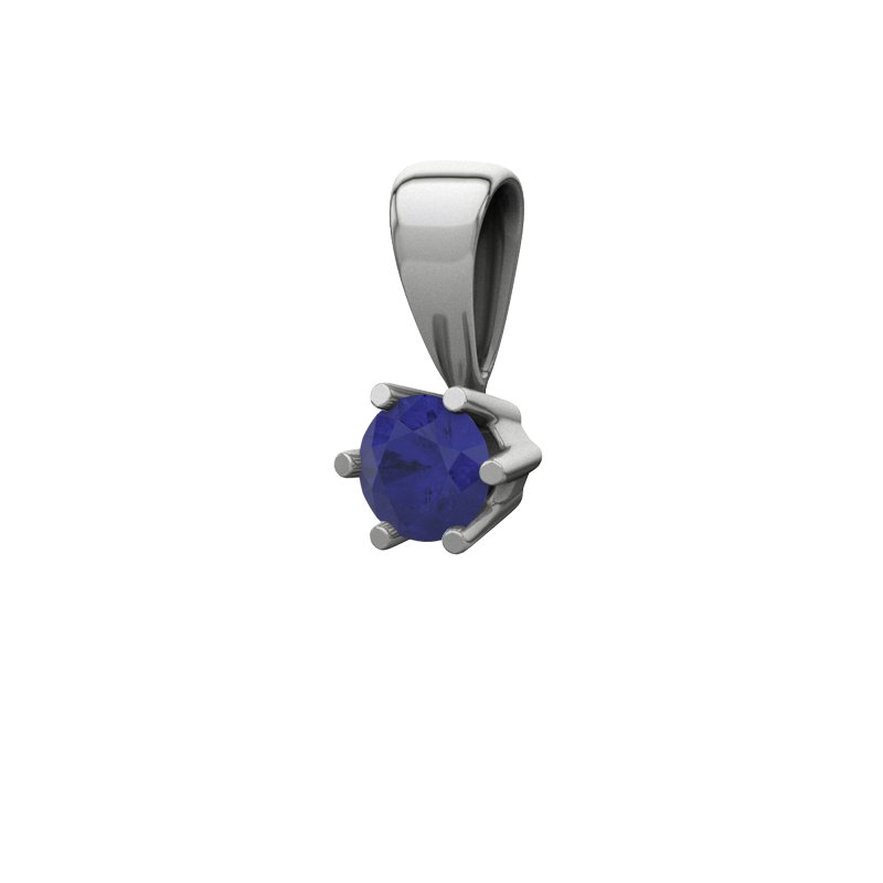 Blauer Saphir Sterlingsilberhalskette Toulouse, Sterlingsilber 925, von vorn