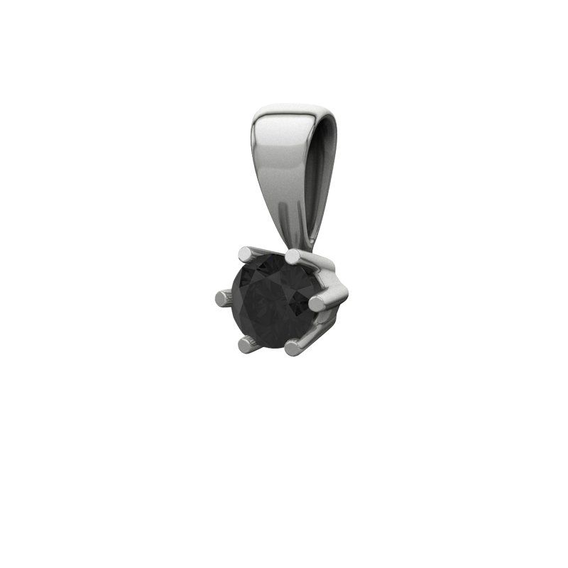 Diamant Schwarz Sterlingsilberhalskette Toulouse, Sterlingsilber 925, von vorn
