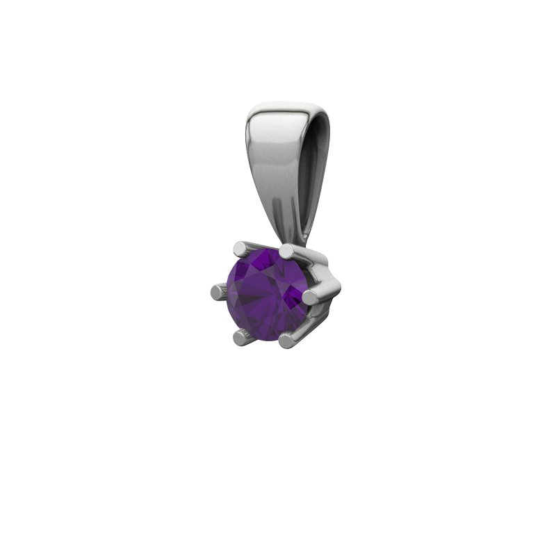 Amethyst Weißgoldhalskette Toulouse, Weißgold 585, von vorn