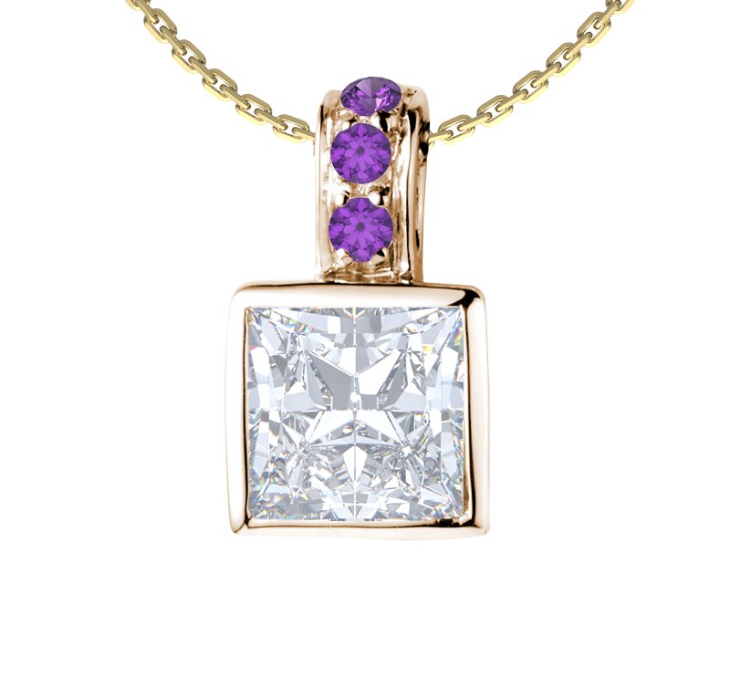 Diamanthalskette Tracy, Rotgold 750, von vorn