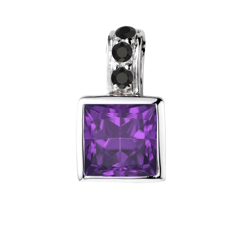 Amethyst Weißgoldhalskette Tracy, Weißgold 585, von vorn
