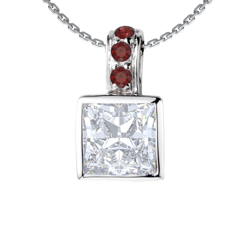 Diamanthalskette Tracy, Weißgold 585, von vorn
