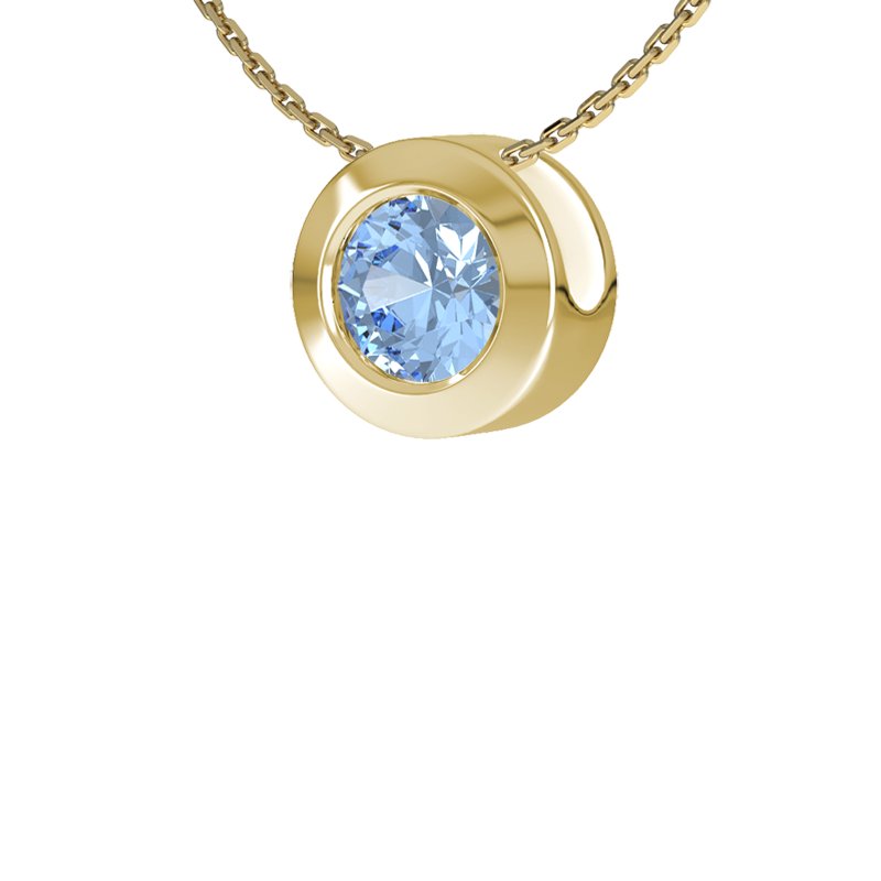 Blauer Topas Gelbgoldhalskette Tunis, Gelbgold 585, von vorn