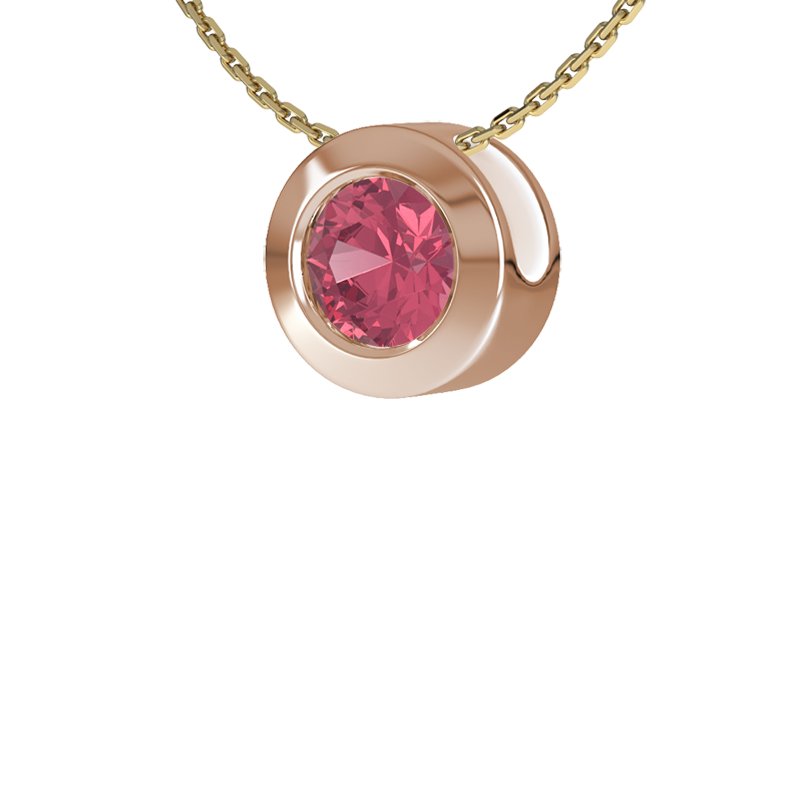 Rubin Rotgoldhalskette Tunis, Rotgold 750, von vorn