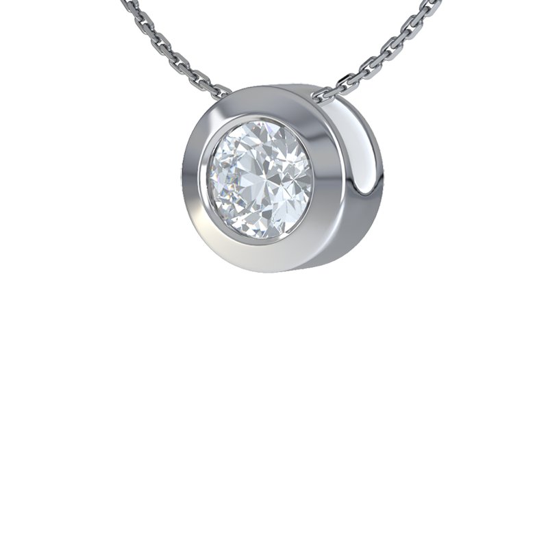 Diamanthalskette Tunis, Weißgold 585, von vorn