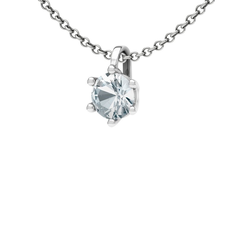 Aquamarin Sterlingsilberhalskette Turin, Sterlingsilber 925, von vorn