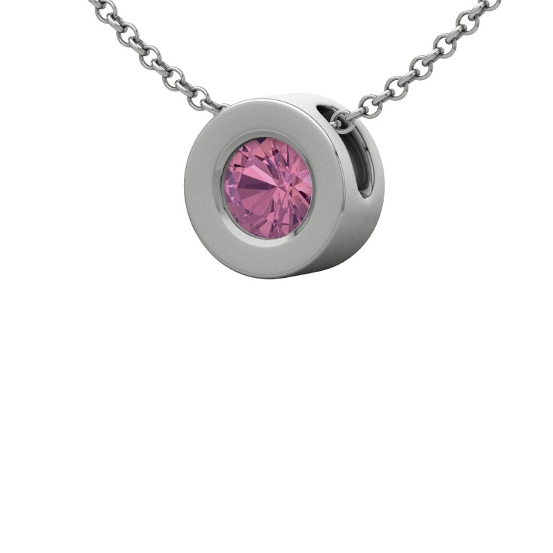 Pinker Turmalin Sterlingsilberhalskette Valencia, Sterlingsilber 925, von vorn