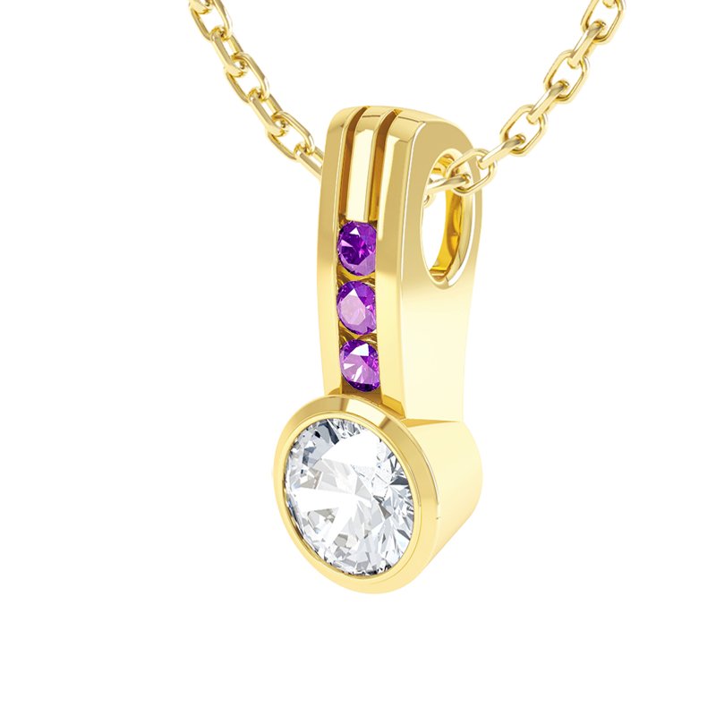 Diamanthalskette Verena, Gelbgold 585, von vorn