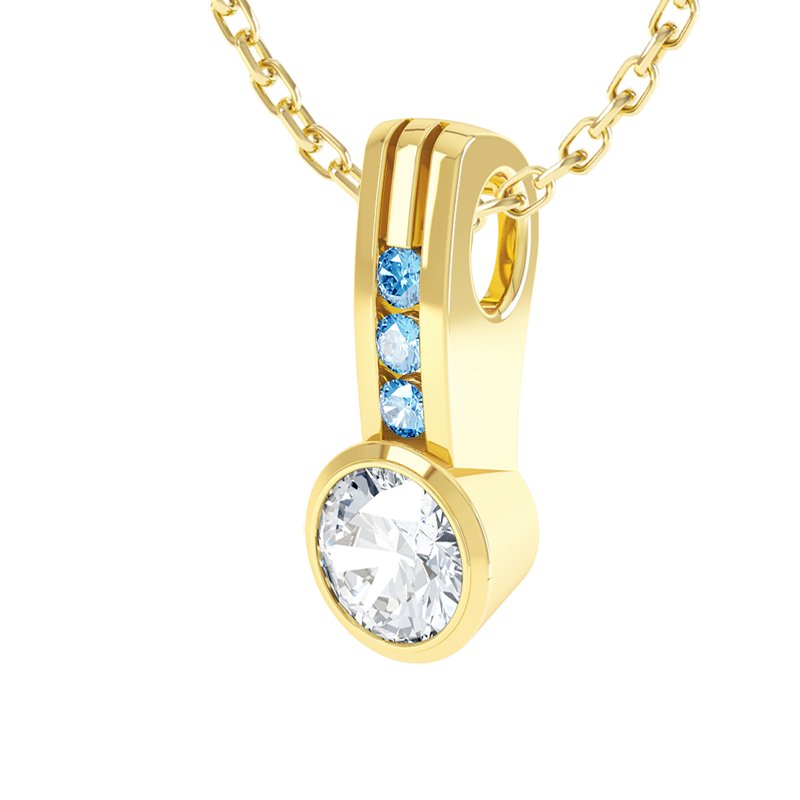 Diamanthalskette Verena, Gelbgold 585, von vorn