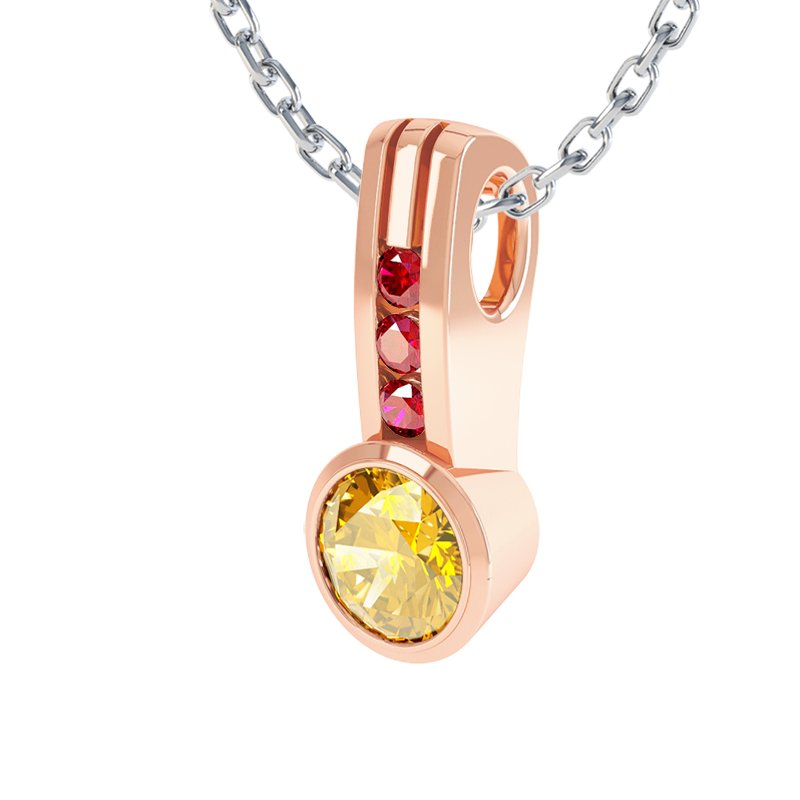 Citrin Rotgoldhalskette Verena, Rotgold 750, von vorn