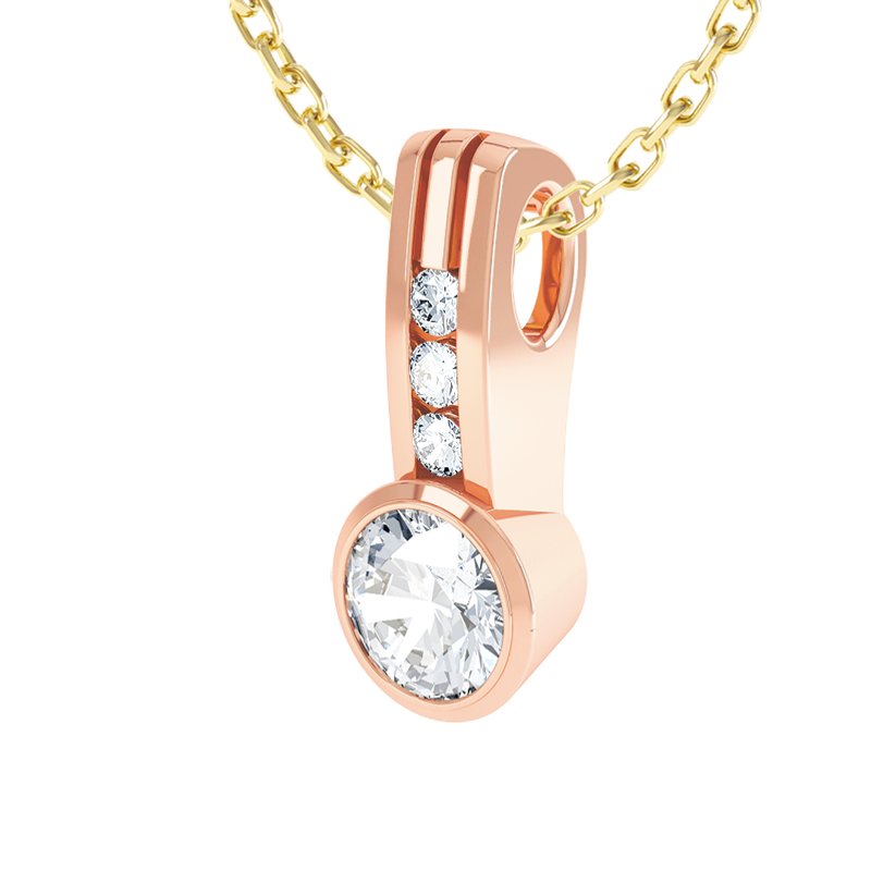 Diamanthalskette Verena, Rotgold 585, von vorn